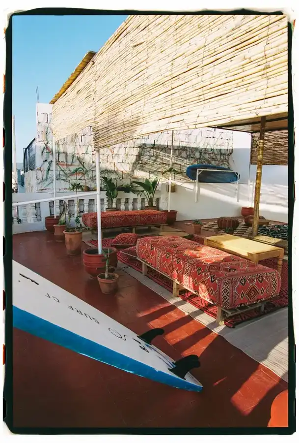 Rooftop detail with Amazigh cushions