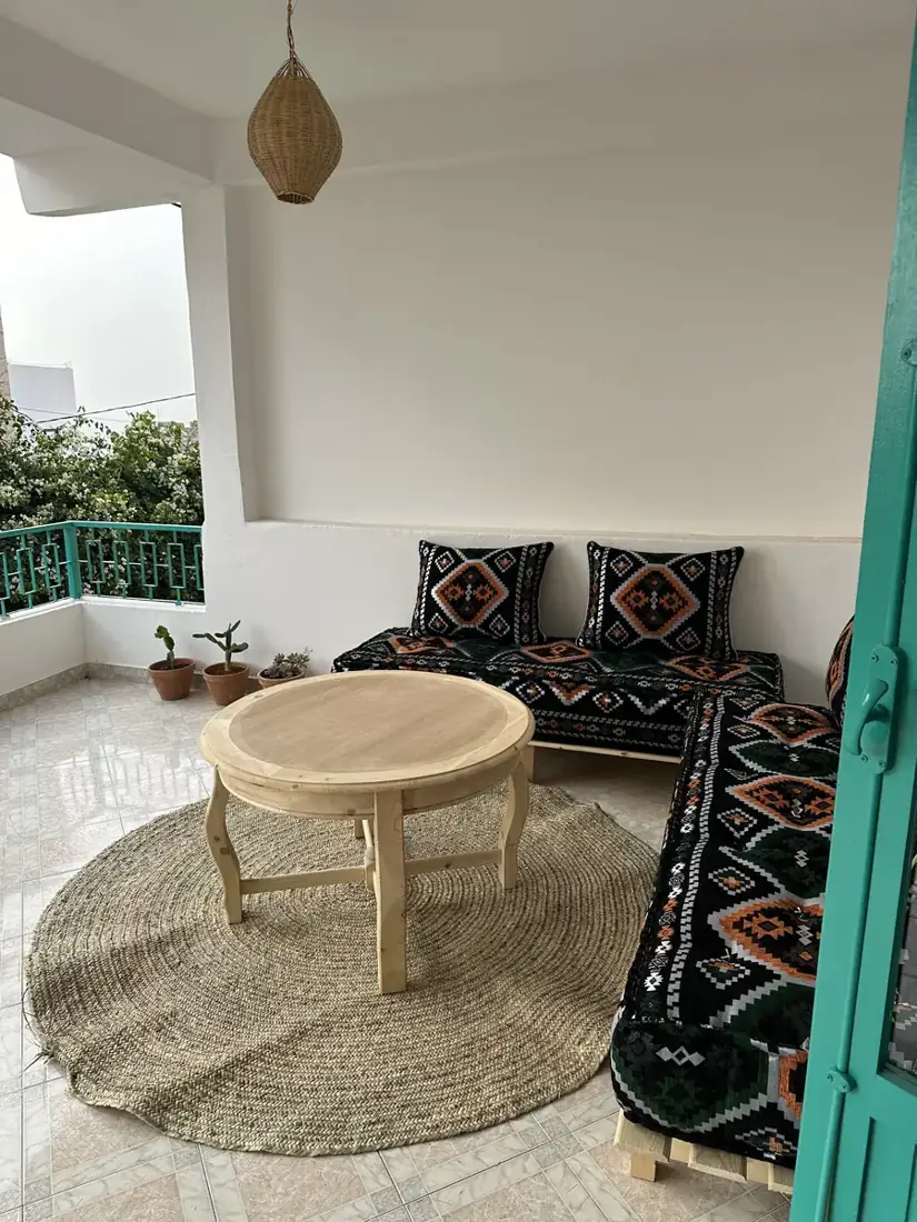 Private terrace with Moroccan cushions