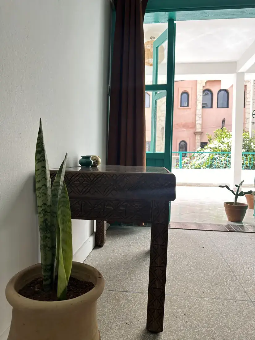 First floor corridor opening onto the terrace