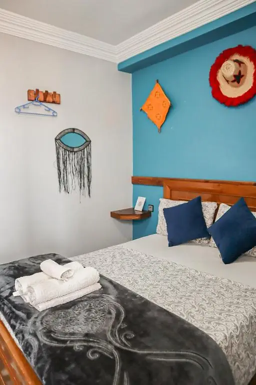 Turquoise room with fresh towels