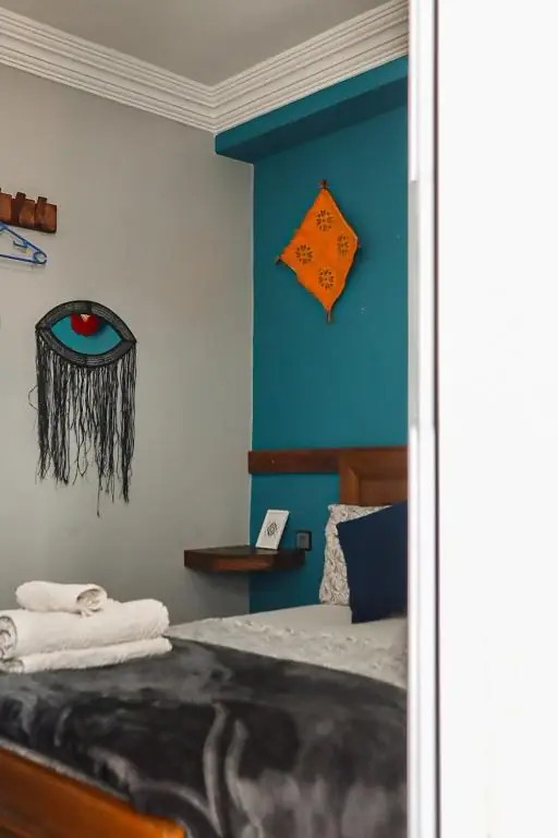 Room corner with a mirror